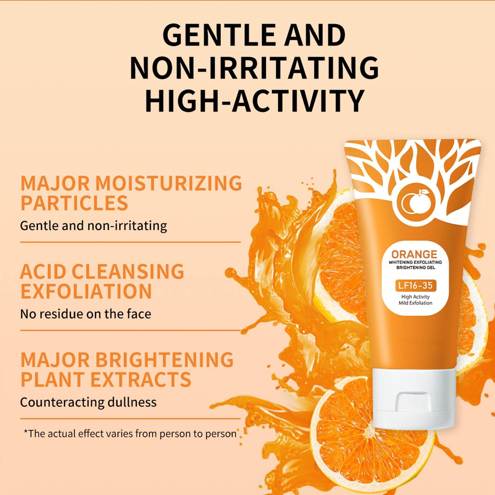 Using Ezyuanchly orange exfoliating gel on neck and body areas for exfoliation.