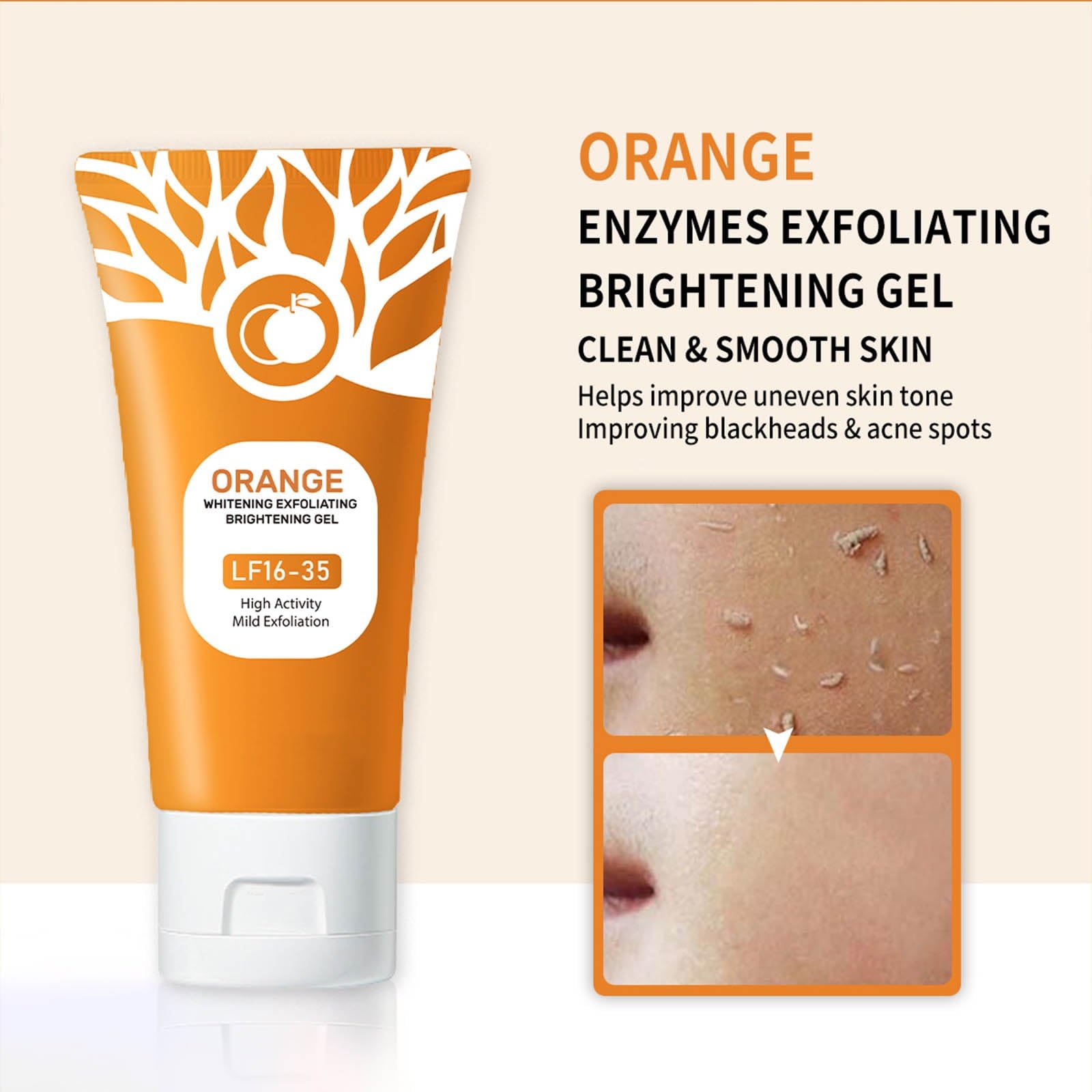 Morning skincare routine featuring Ezyuanchly orange exfoliating gel.