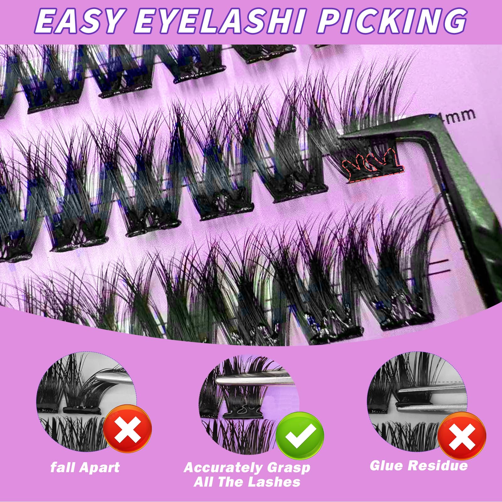 Fabblosslashes glueless lashes for fast, mess-free press-on application.