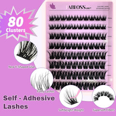 Fabblosslashes self-adhesive lashes pack shows mess-free application and easy removal.