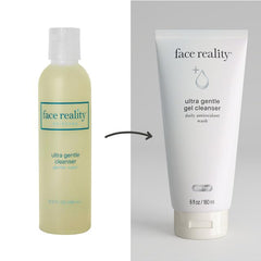 Face Reality Ultra Gentle Cleanser foam texture—gentle daily cleanse for blemish-prone skin.
