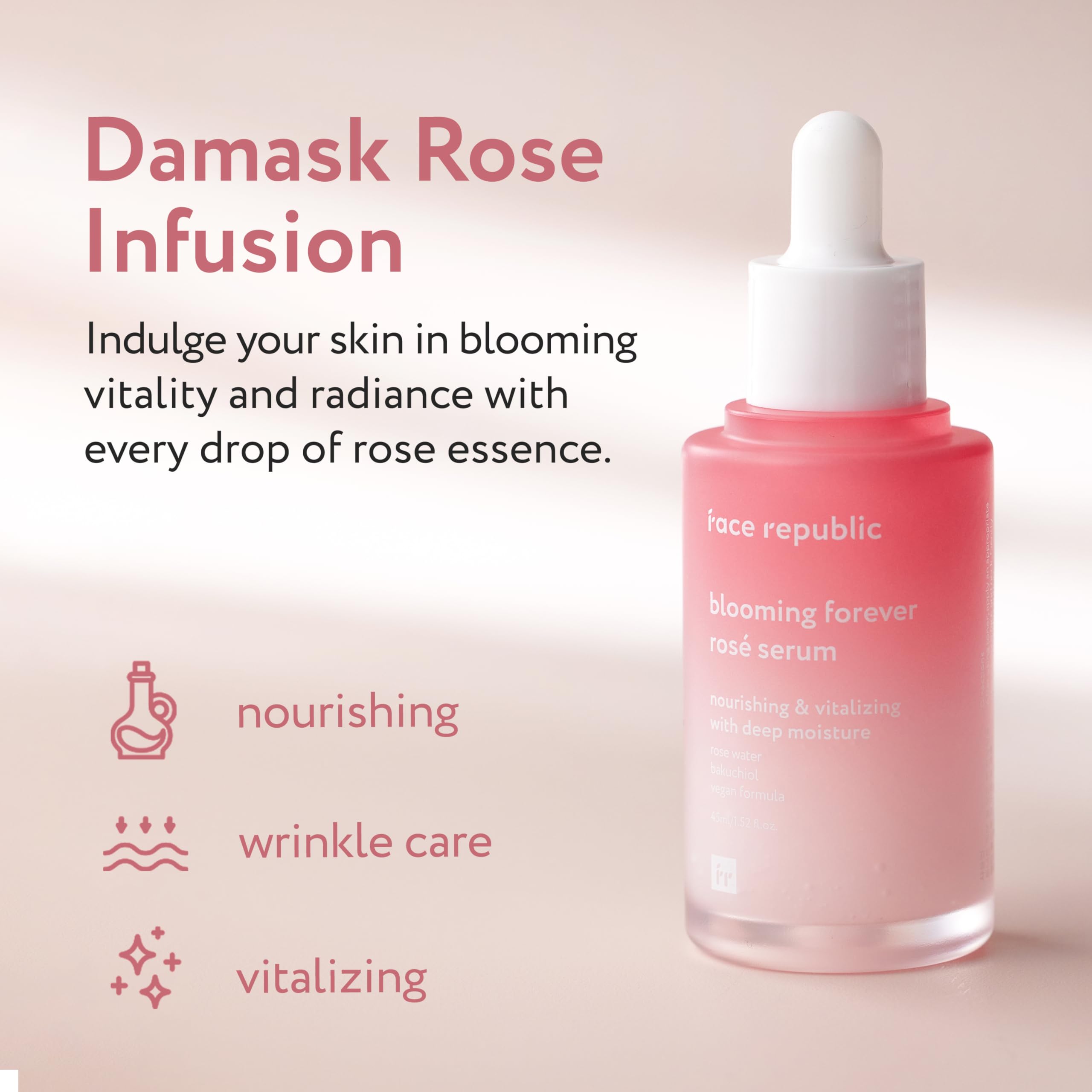 Face Republic Damask Rose infusion drop releasing radiant vitality for skin