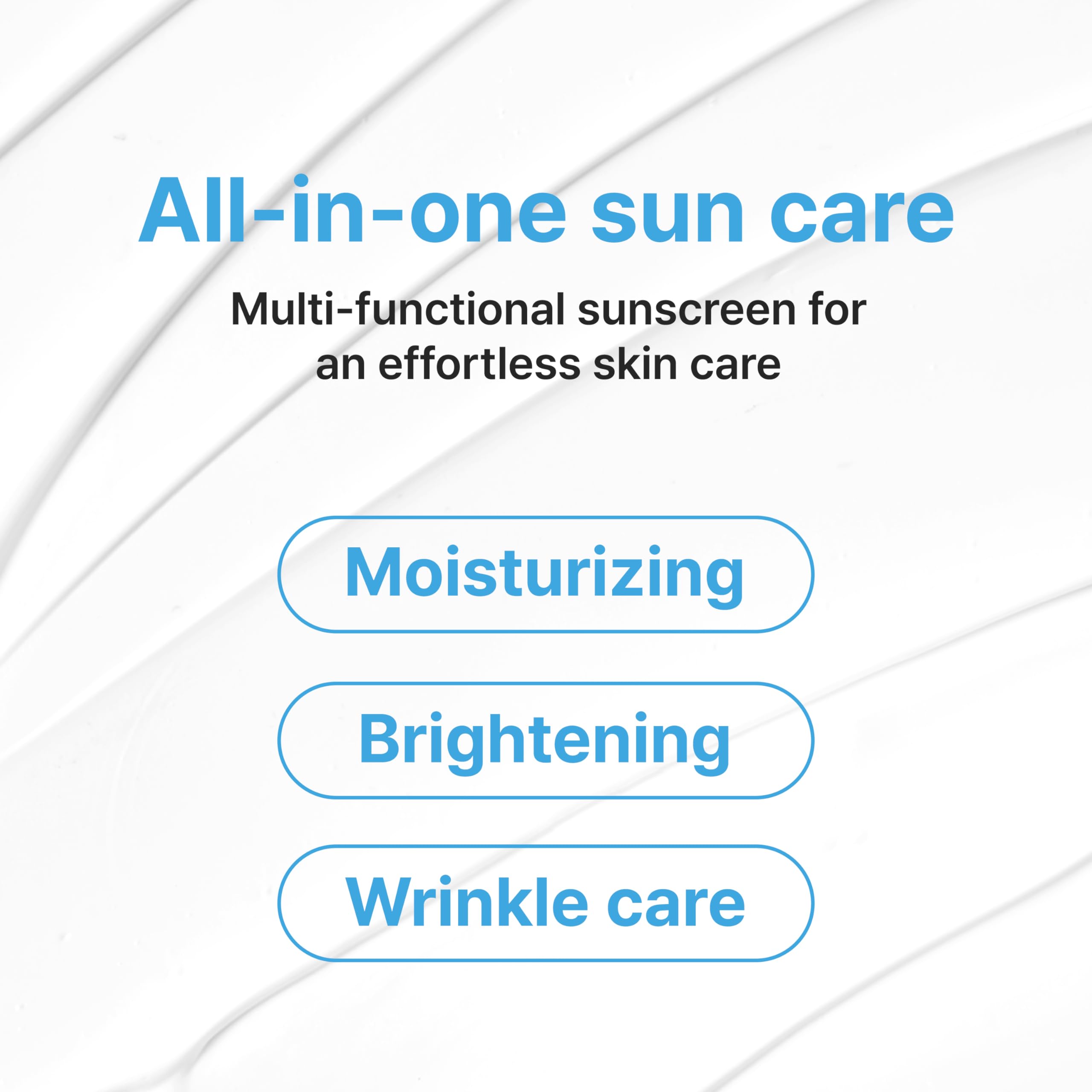 Texture close up shows a smooth non greasy sunscreen finish