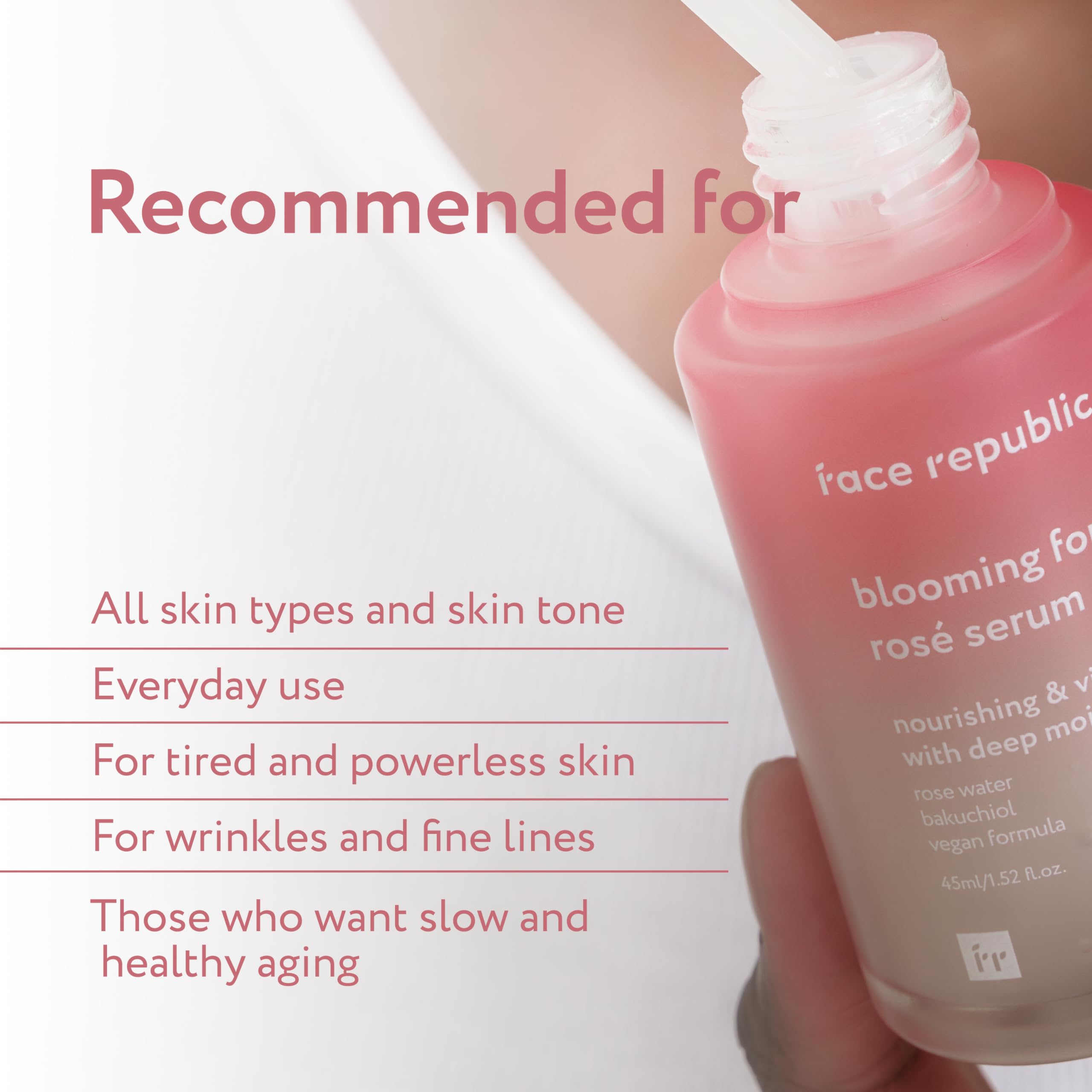Face Republic Serum feels weightless on skin with a velvety finish