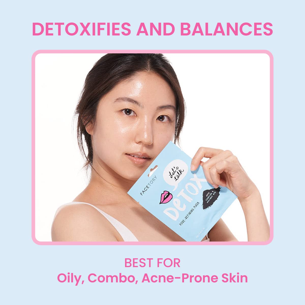 FACETORY Classic 5 Collection applying mask for soothing self-care.