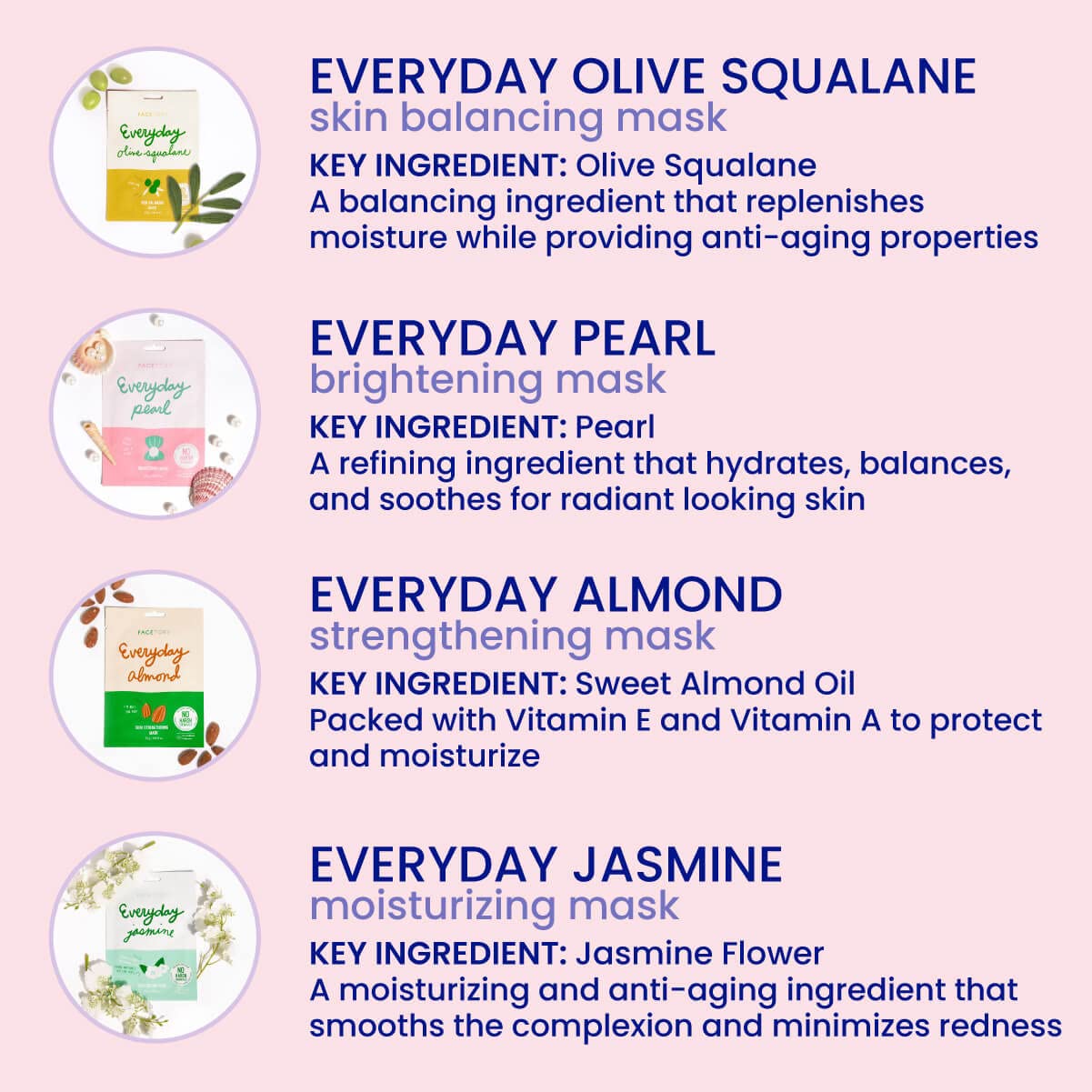 FACETORY Everyday 8 Collection cooling material with nourishing essence close-up