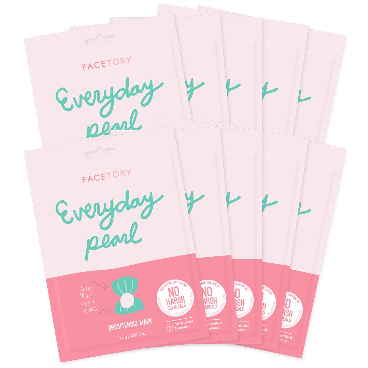 FACETORY Everyday Pearl sheet mask close-up for brightening and hydration