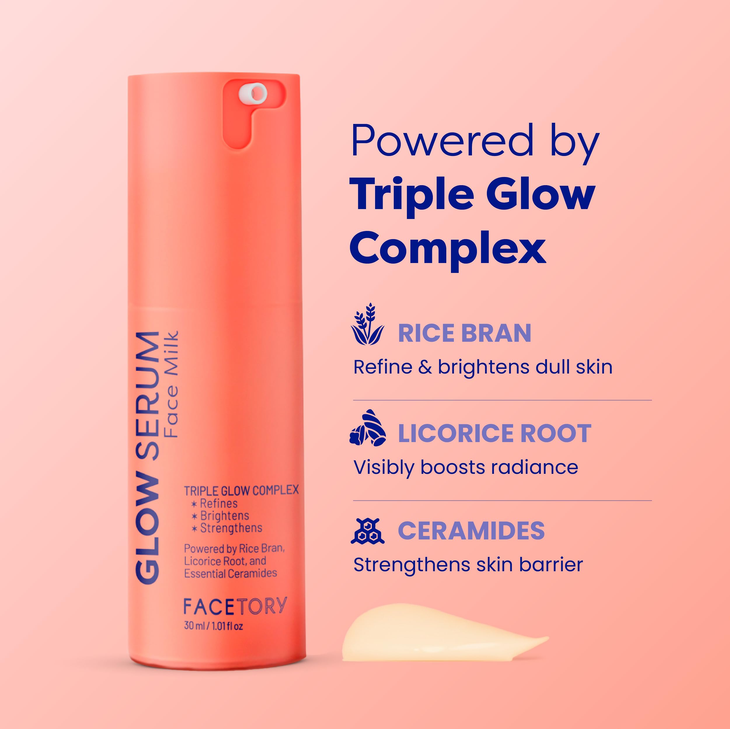 FaceTory Glow Serum Face Milk creamy texture for quick hydration