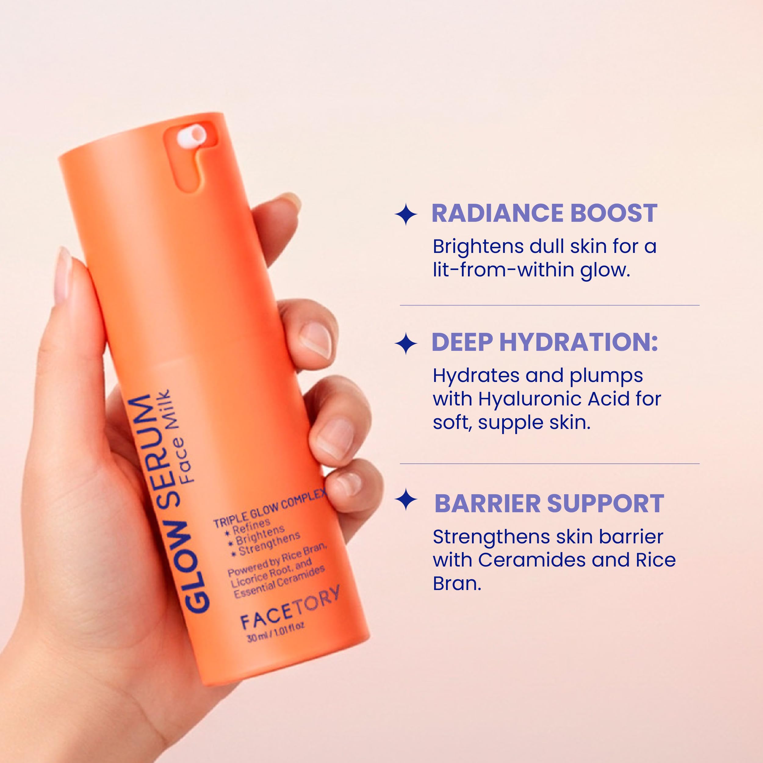 FaceTory Glow Serum Face Milk with hyaluronic acid for lasting moisture