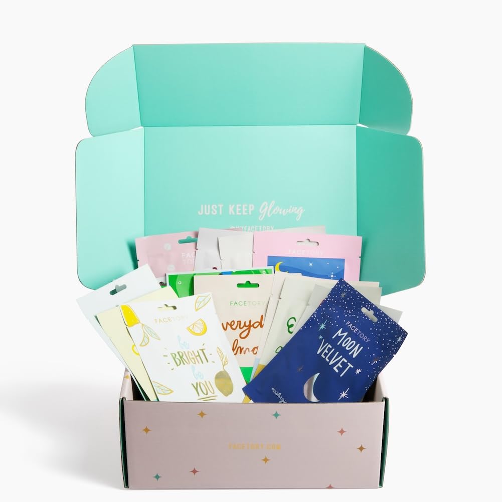 FACETORY hyaluronic acid mask within the kit delivers deep hydration.