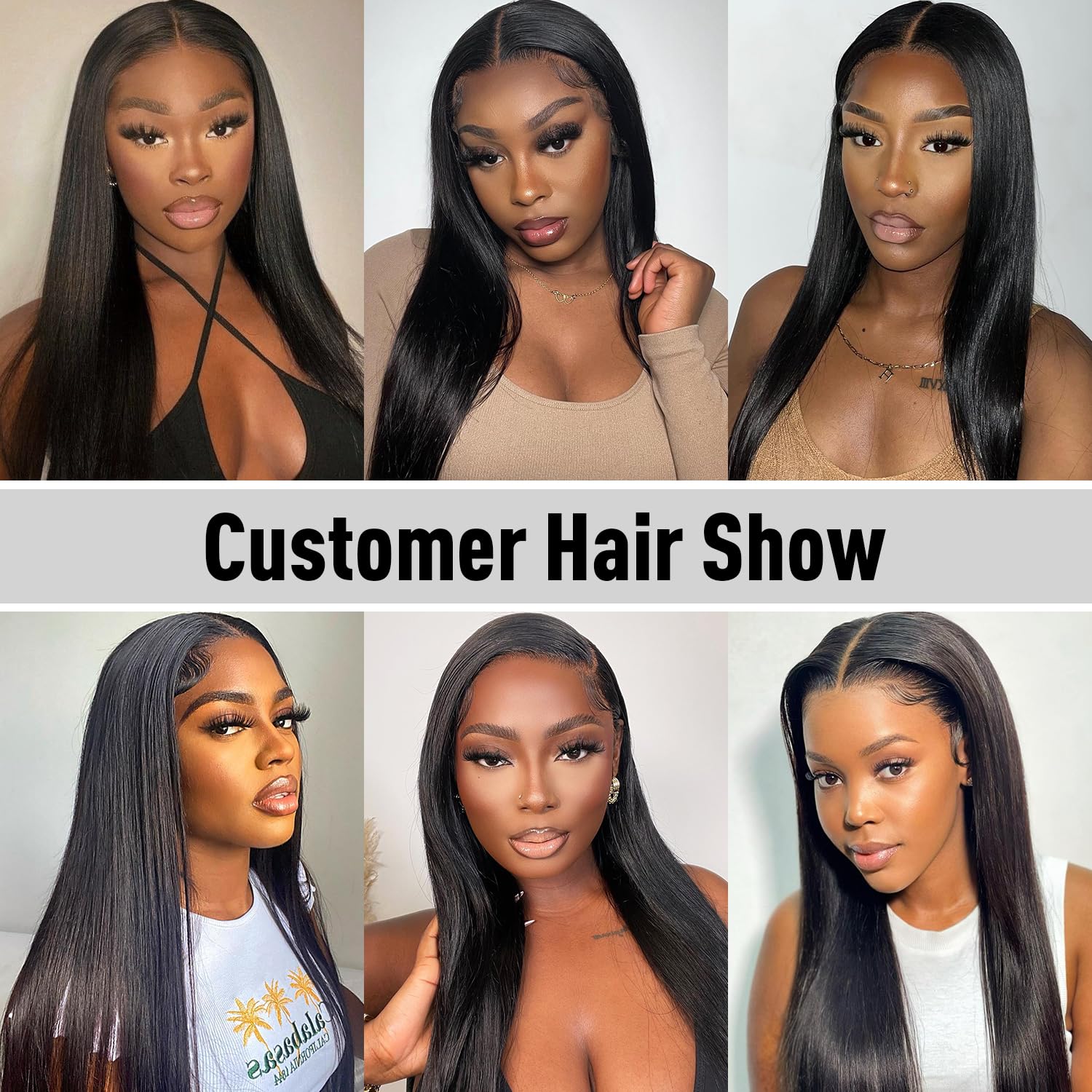 FACMOOD 24-inch straight wig with 200% density for fullness
