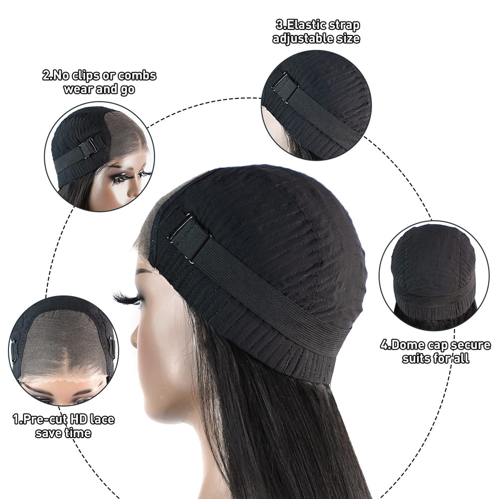 FACMOOD 3D dome-cap wig highlights comfortable, adjustable fit