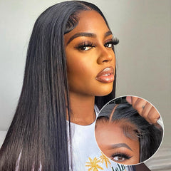 FACMOOD 6x4 HD lace wig front view with seamless skin-tone blend