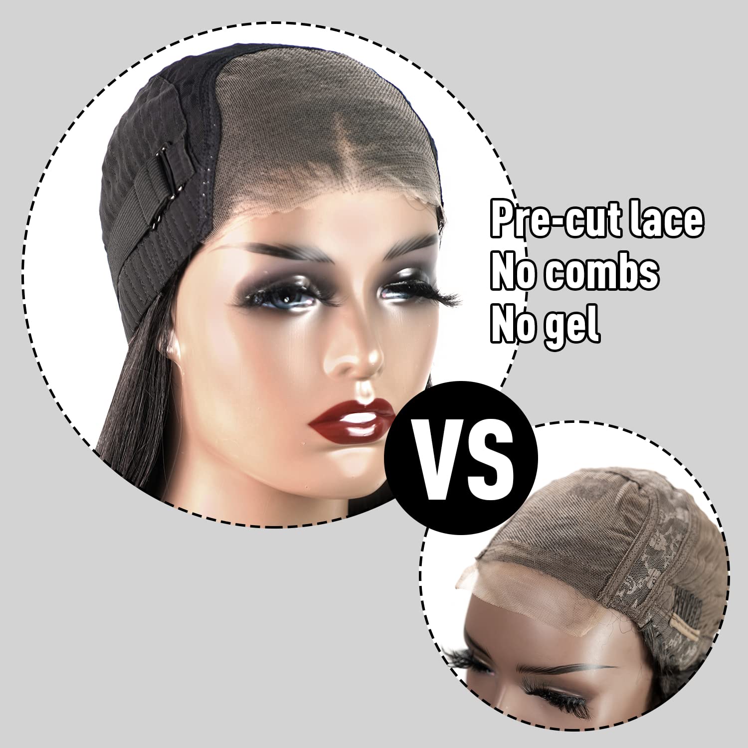 FACMOOD pre-cut lace front showcases time-saving application