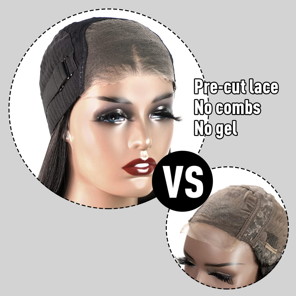 FACMOOD pre-cut lace front showcases time-saving application