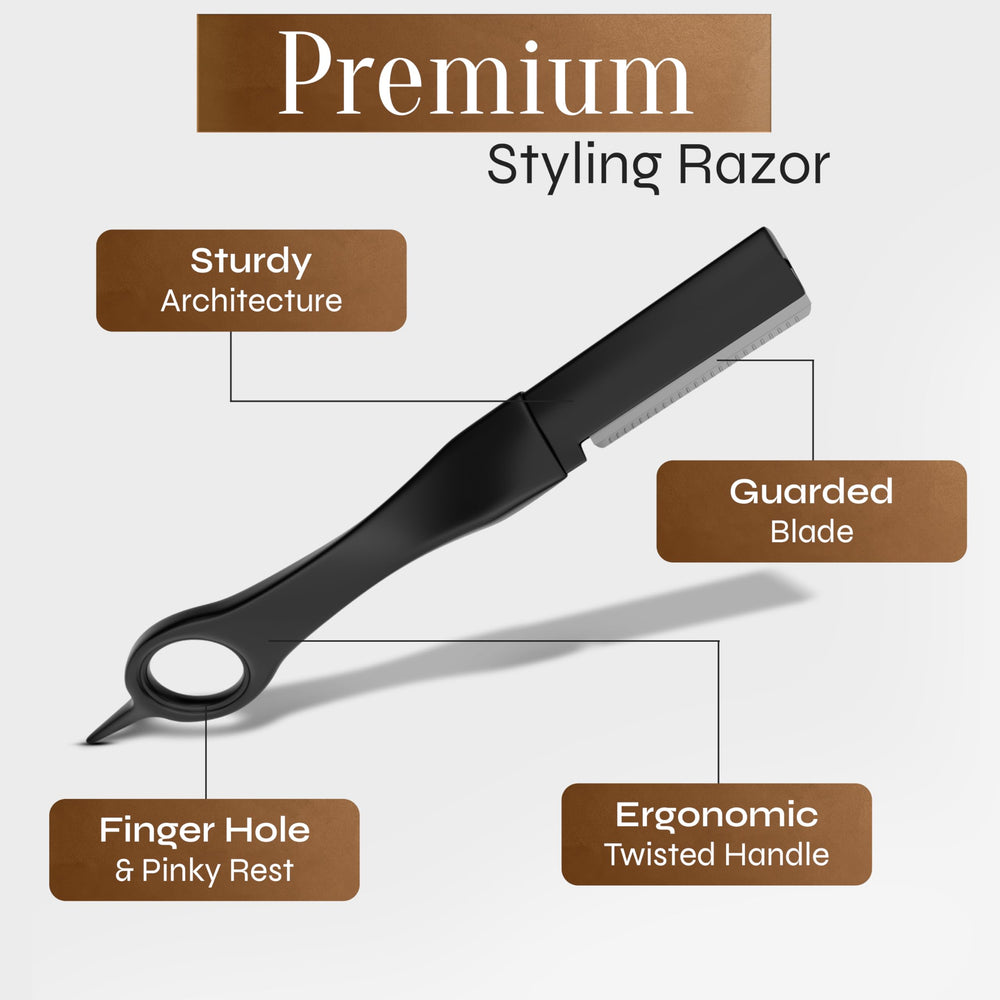 FACON beard razor with protective case keeping blades safe and organized