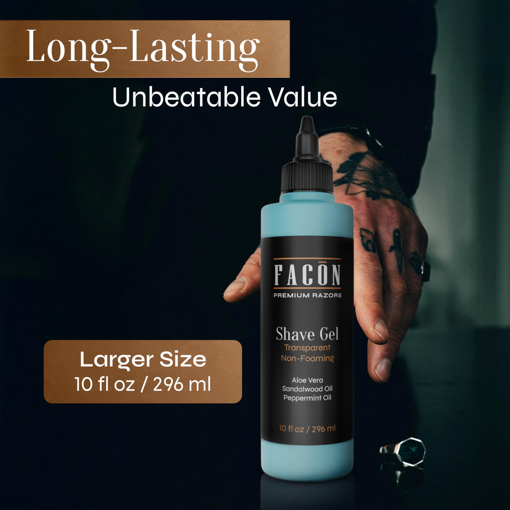 FACON head-shave context with gel demonstrates versatile grooming