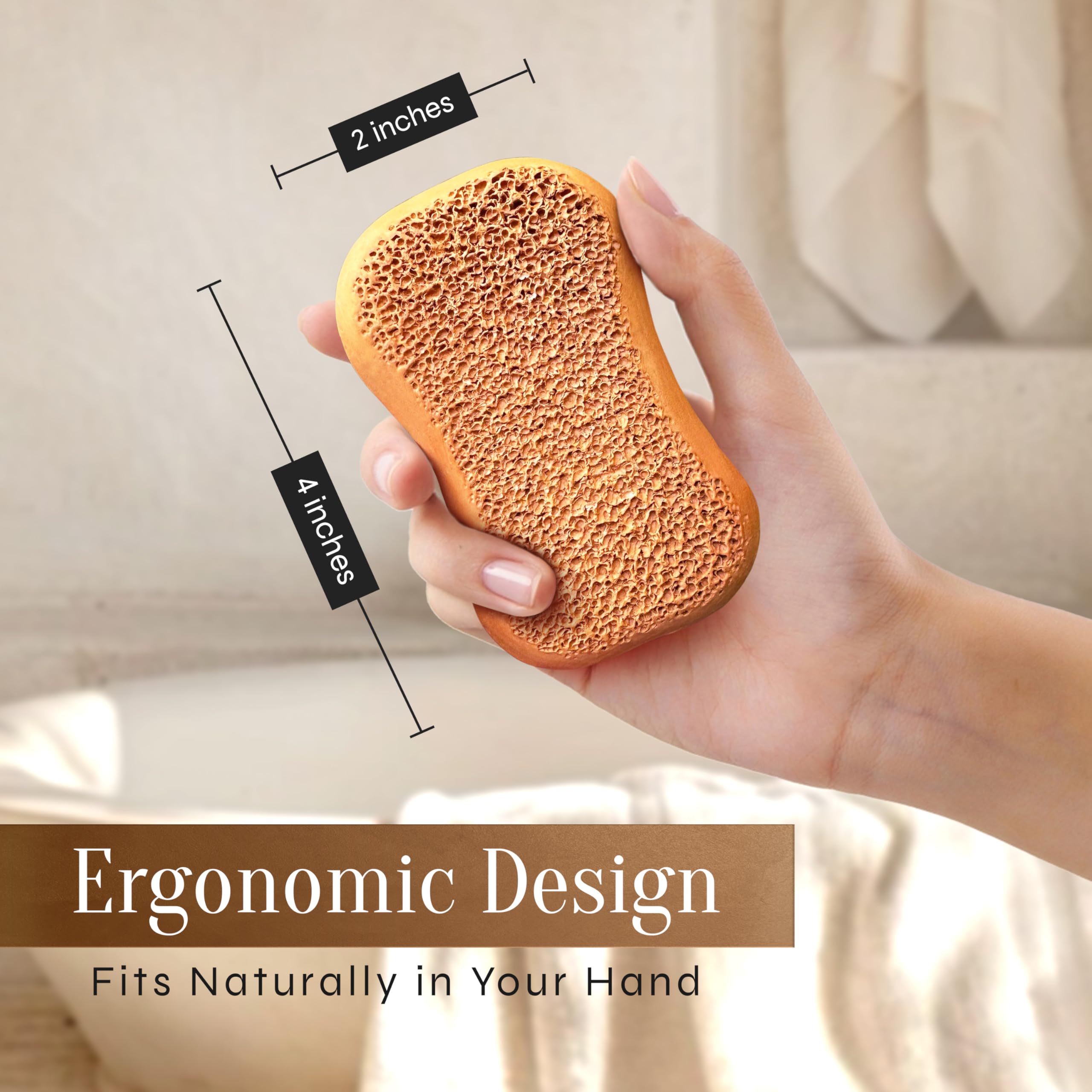 FACON terra cotta pumice stone handcrafted for durable daily foot care.