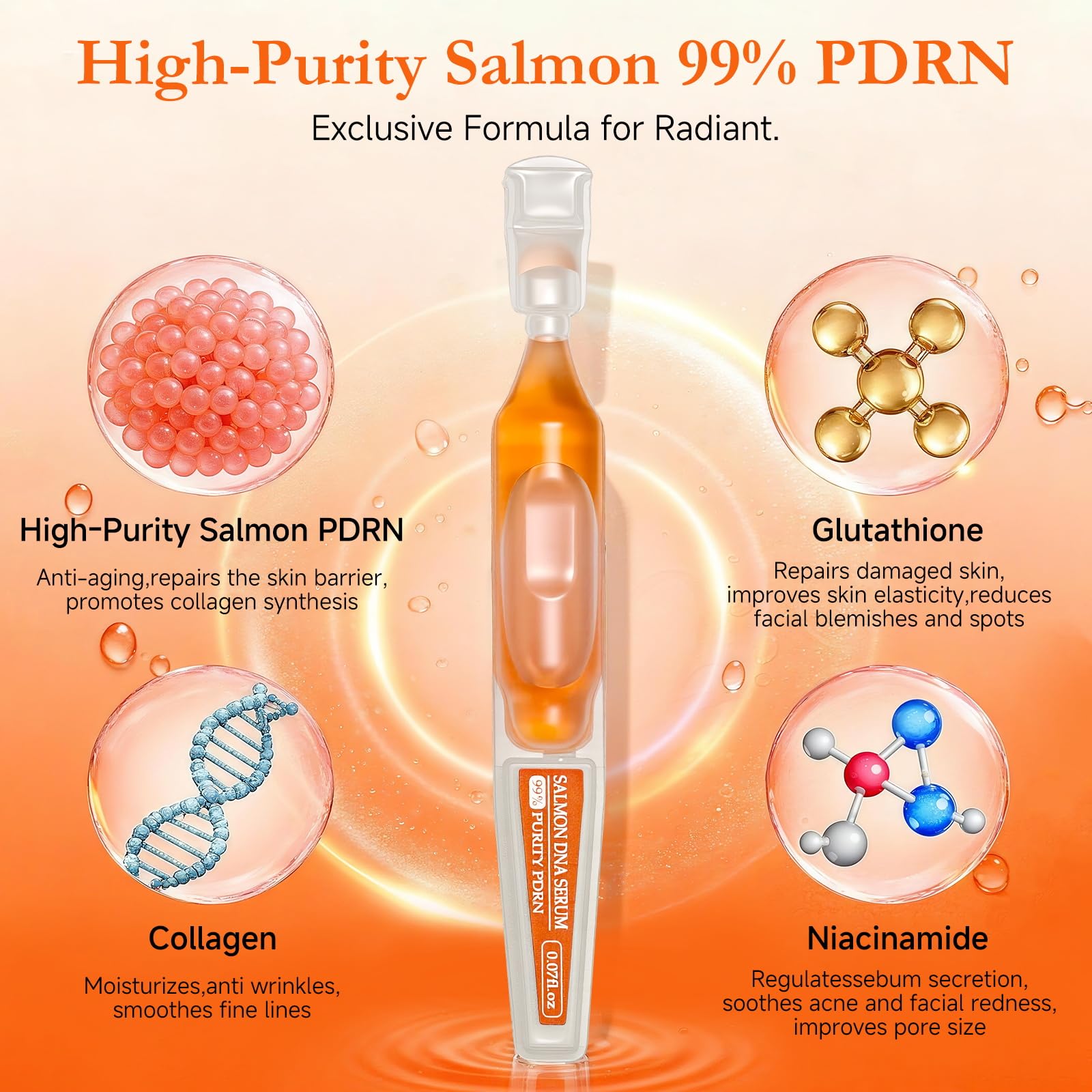 Faczuryn Salmon DNA Serum box with sealed tubes; travel-friendly and sterile.