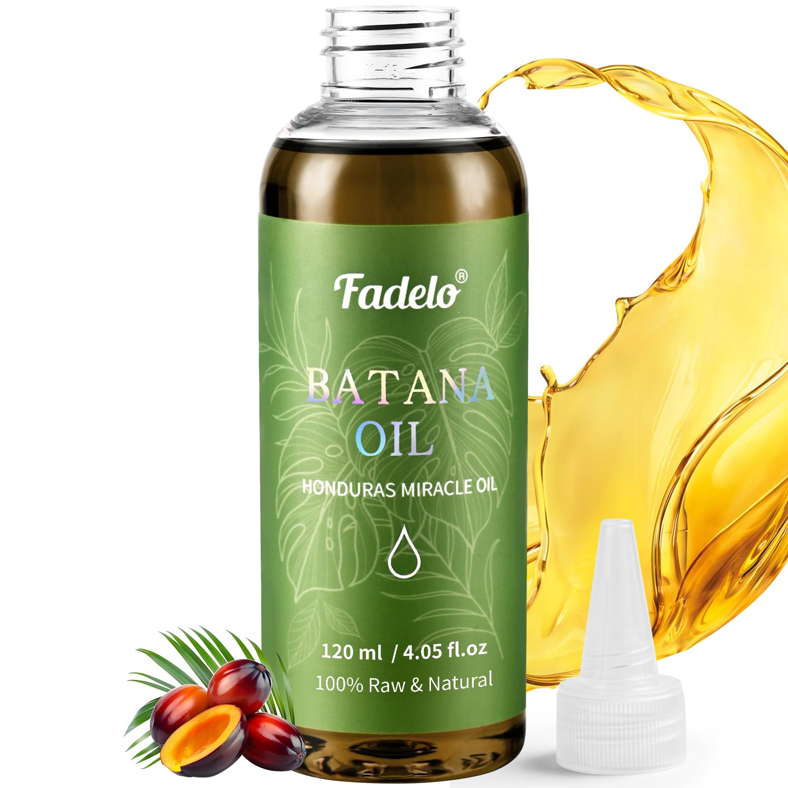 Fadelo Batana Oil bottle close-up for scalp nourishment.