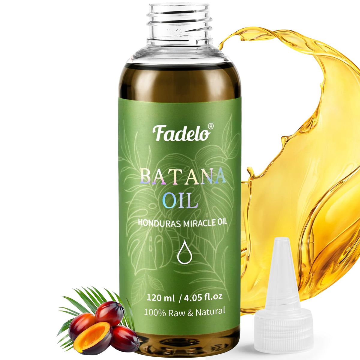 Fadelo Batana Oil bottle close-up for scalp nourishment.