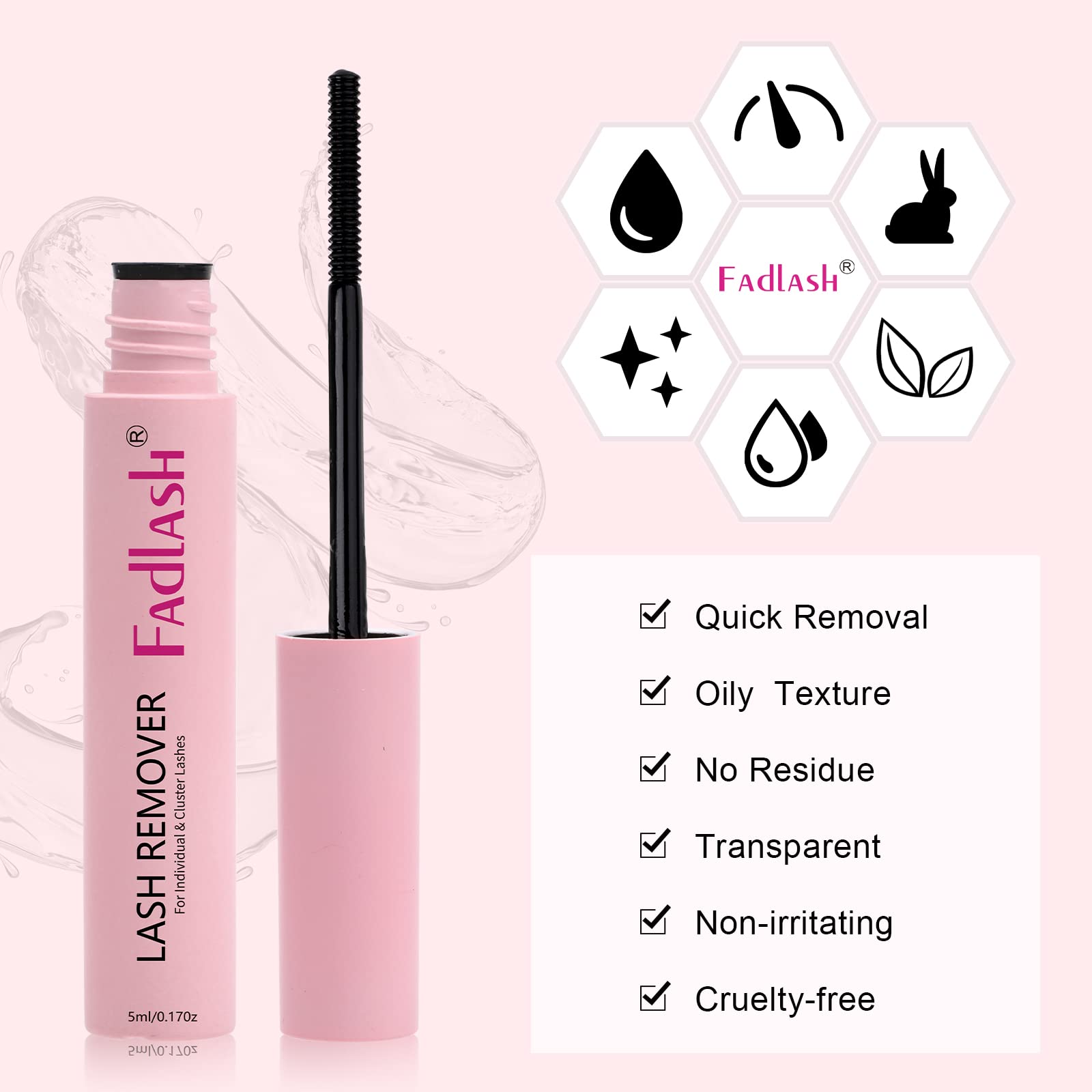 FADLASH 360-degree brush design enables precise, gentle cluster lash removal.
