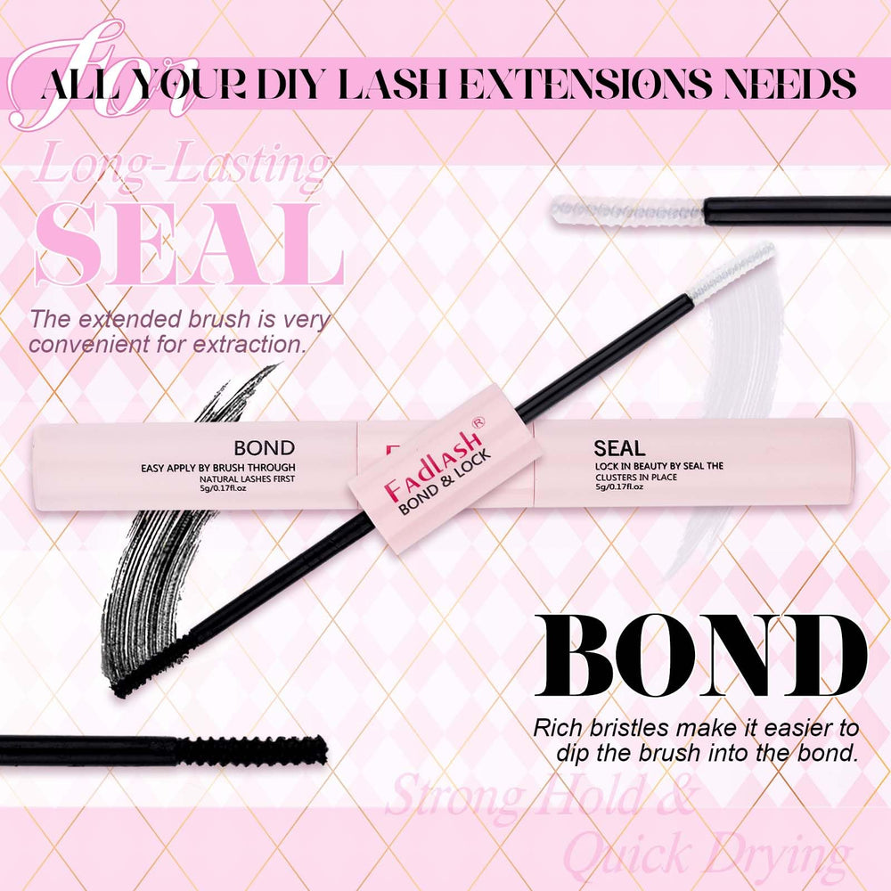 FADLASH cluster lashes tray showing ready-to-use lash clusters.
