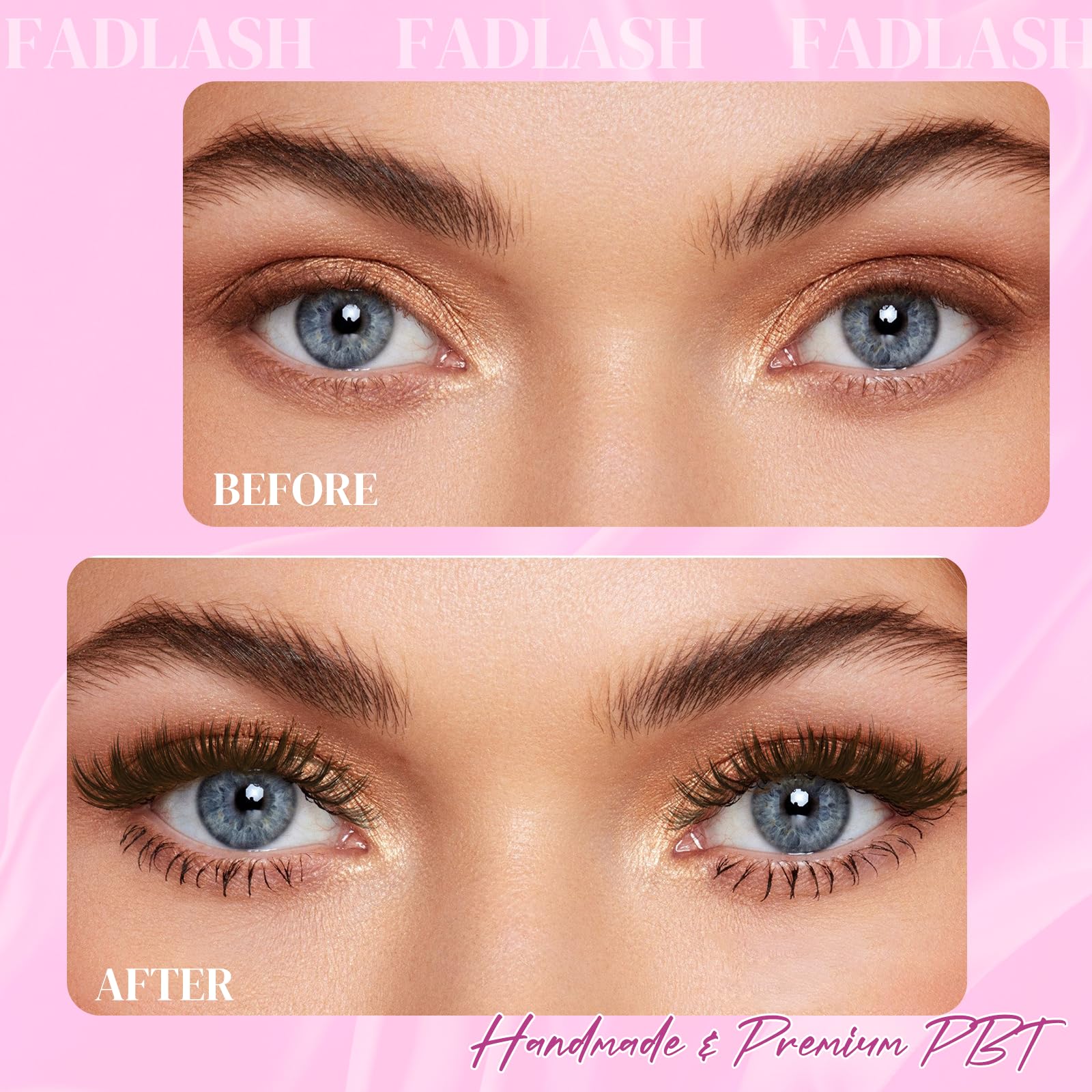FADLASH dark brown 0-07D color lashes for day-to-night looks.
