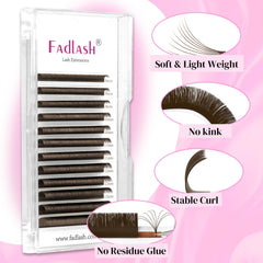 FADLASH dark brown 0-07D C/D curl lashes with stable, comfortable wear.