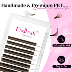 FADLASH dark brown 0-07D premium premade fans for faster sets.