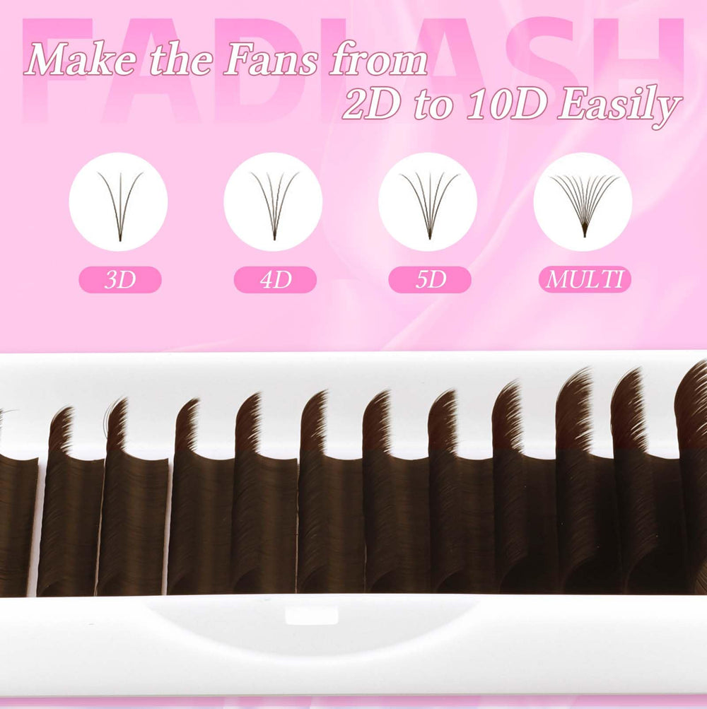 FADLASH dark brown 0-07D soft lightweight extensions on lids.