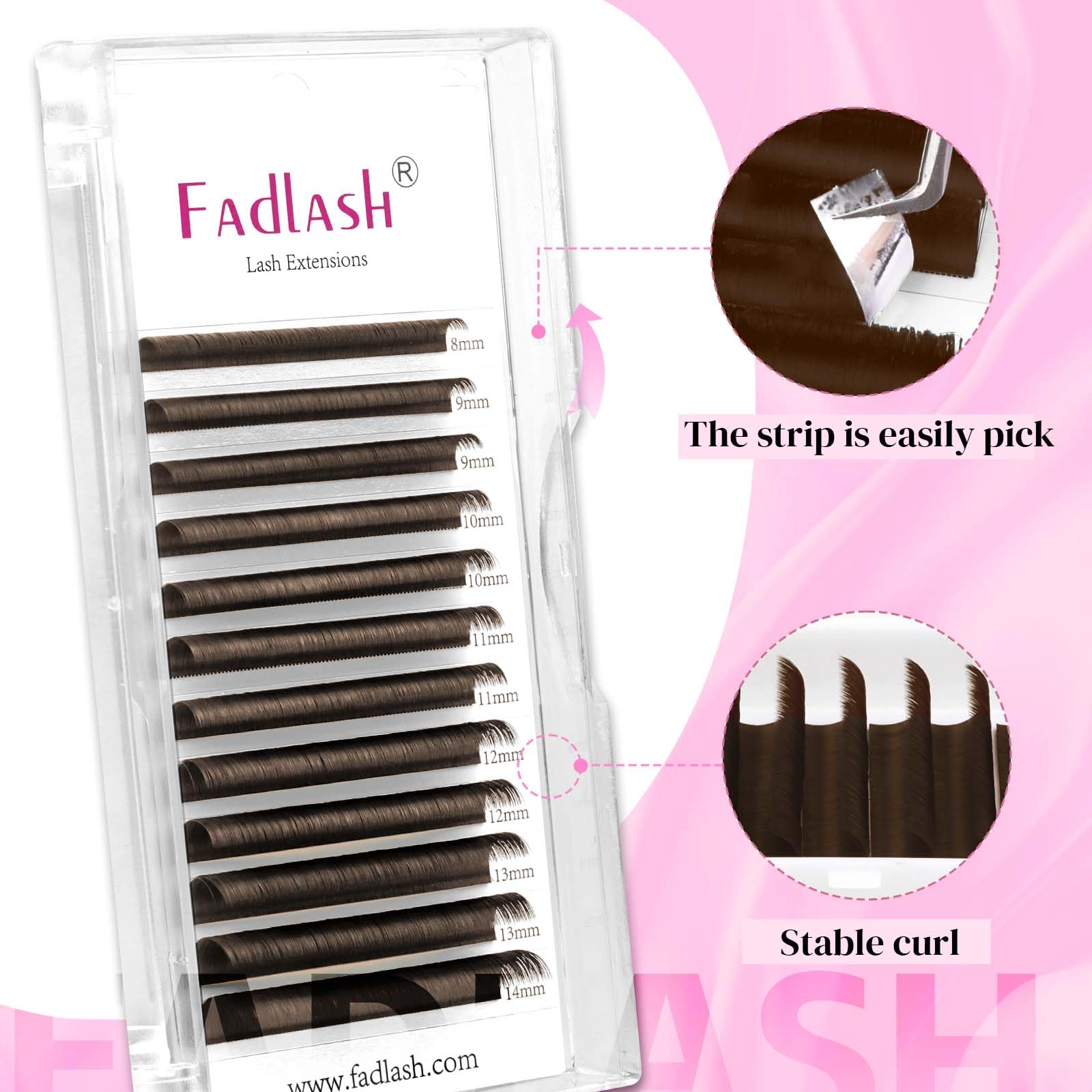 FADLASH dark brown 0-07D waterproof formula stays put.