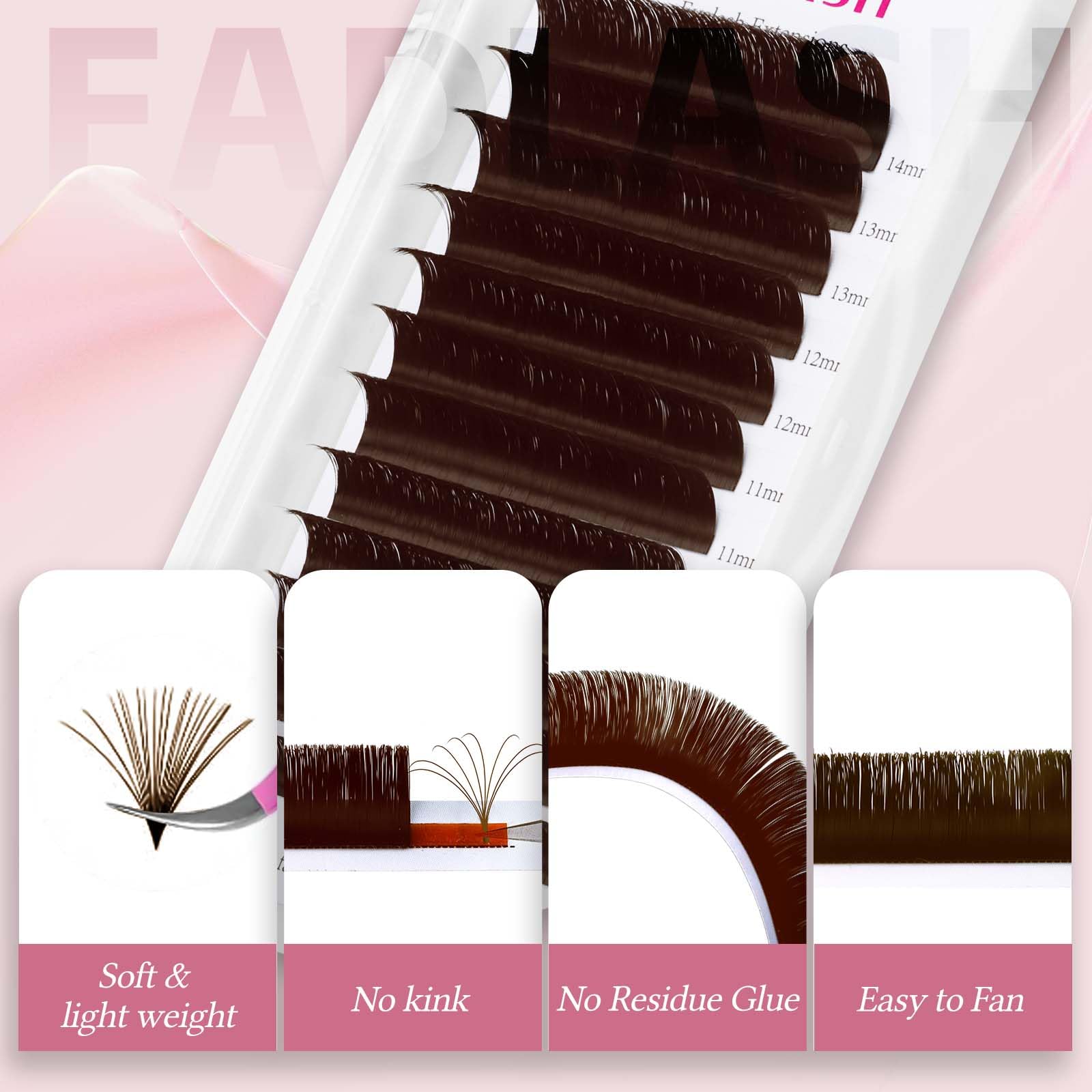 FADLASH 8-14mm length lashes for customizable eye design.
