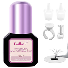 FADLASH eyelash-extension glue strong hold close-up for long-lasting retention.
