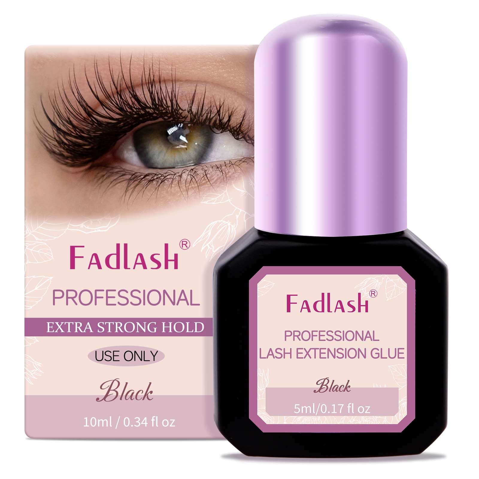 FADLASH fast-dry glue close-up showing rapid drying for efficient lashes.