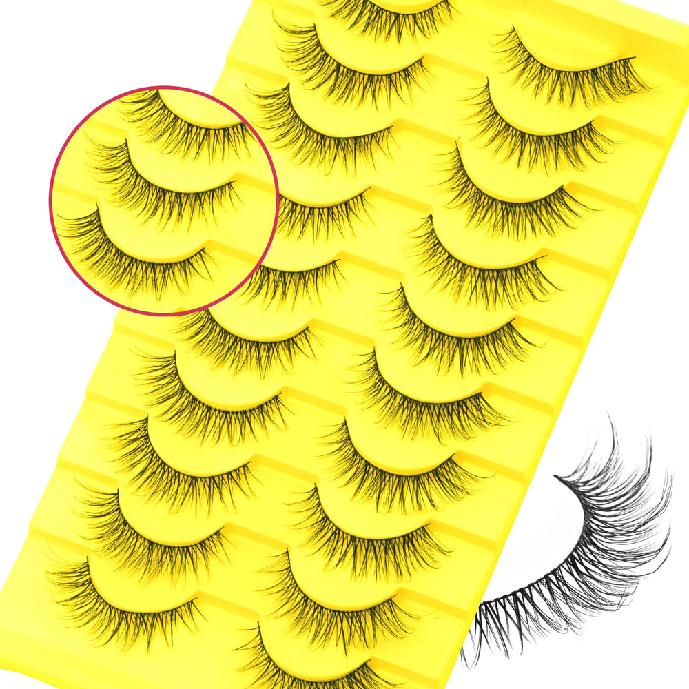 FADLASH Cat-eye lashes for a full, curled look that enhances eye shape.