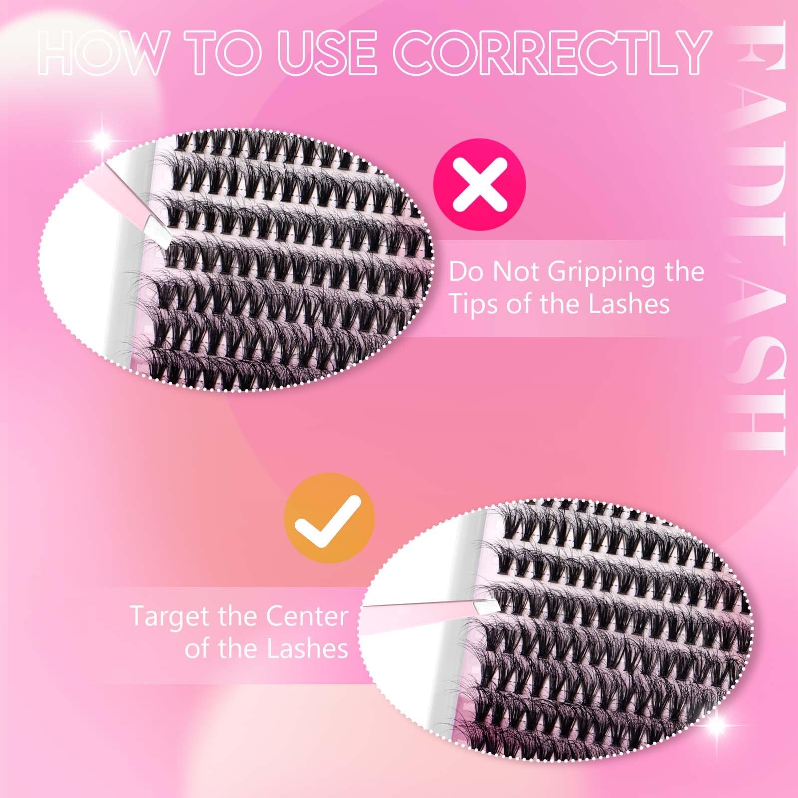 FADLASH Knot-free lash extensions – durable and easy to reuse with care.
