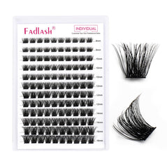 Close-up of FADLASH lash clusters highlights soft band for comfortable wear.