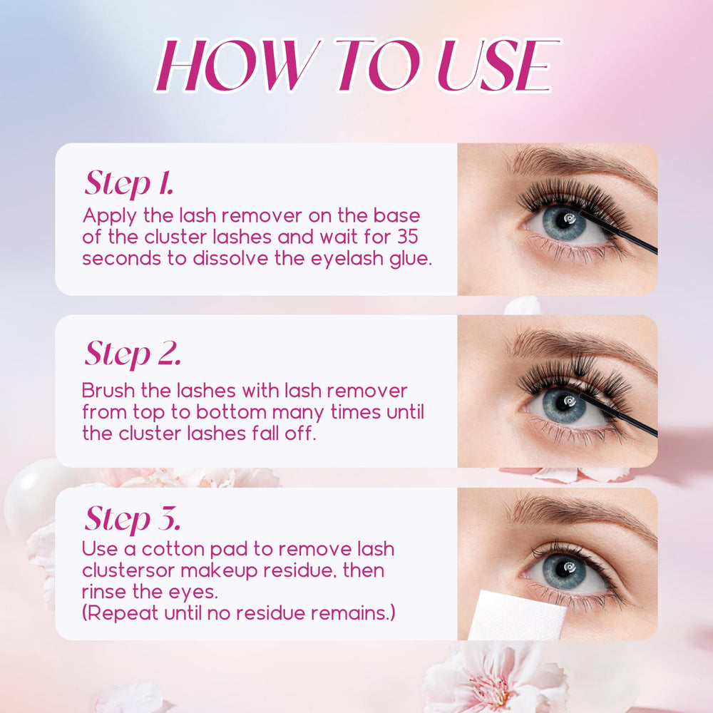 FADLASH lash remover action on lashes illustrates glue-dissolving capability