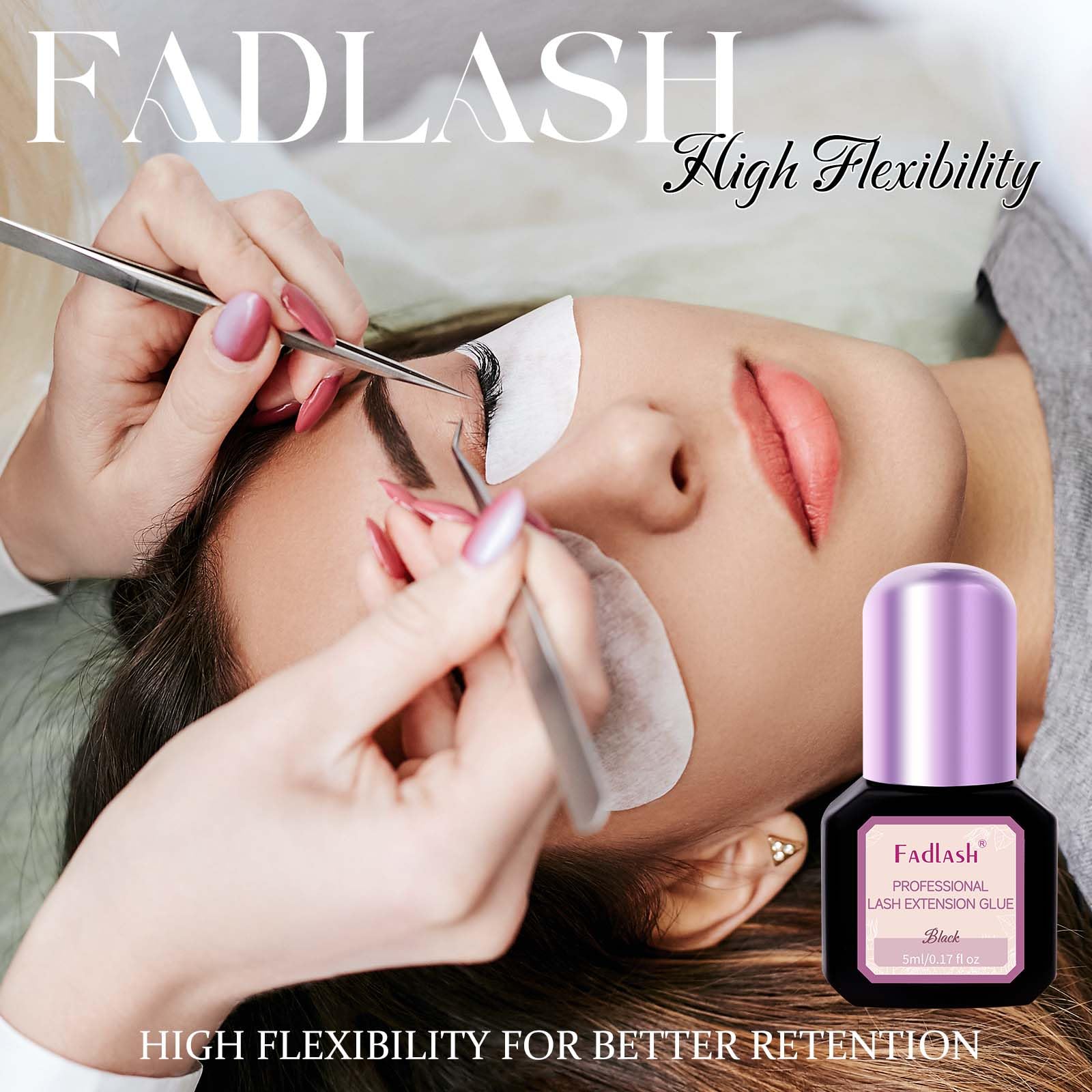 FADLASH measuring and dispensing scene for precise glue use.
