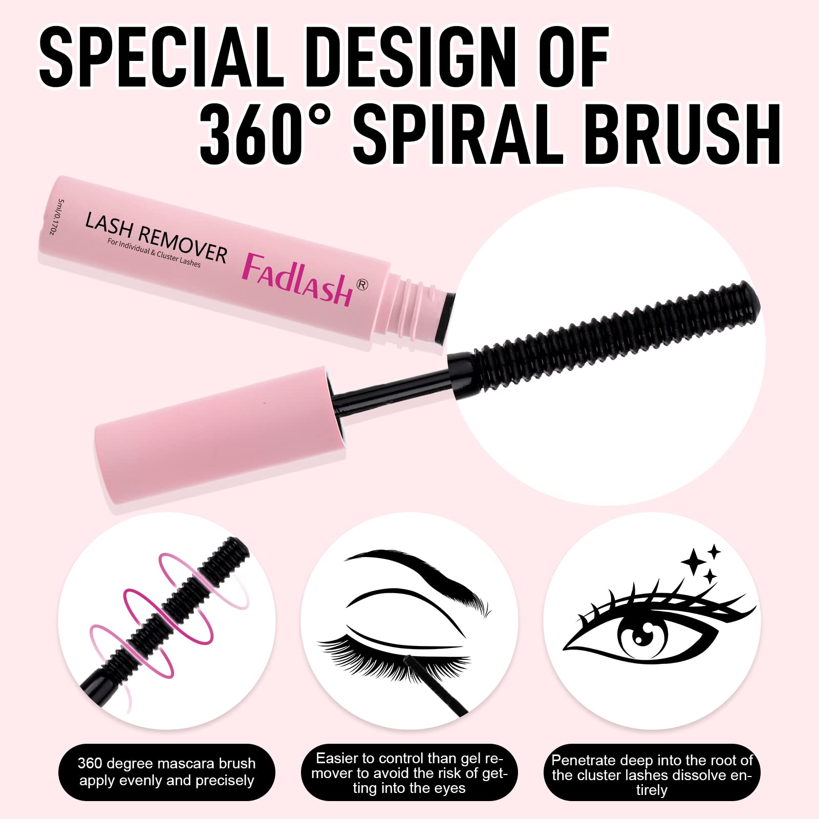 FADLASH mild formula bottle supports sensitive skin during lash removal.