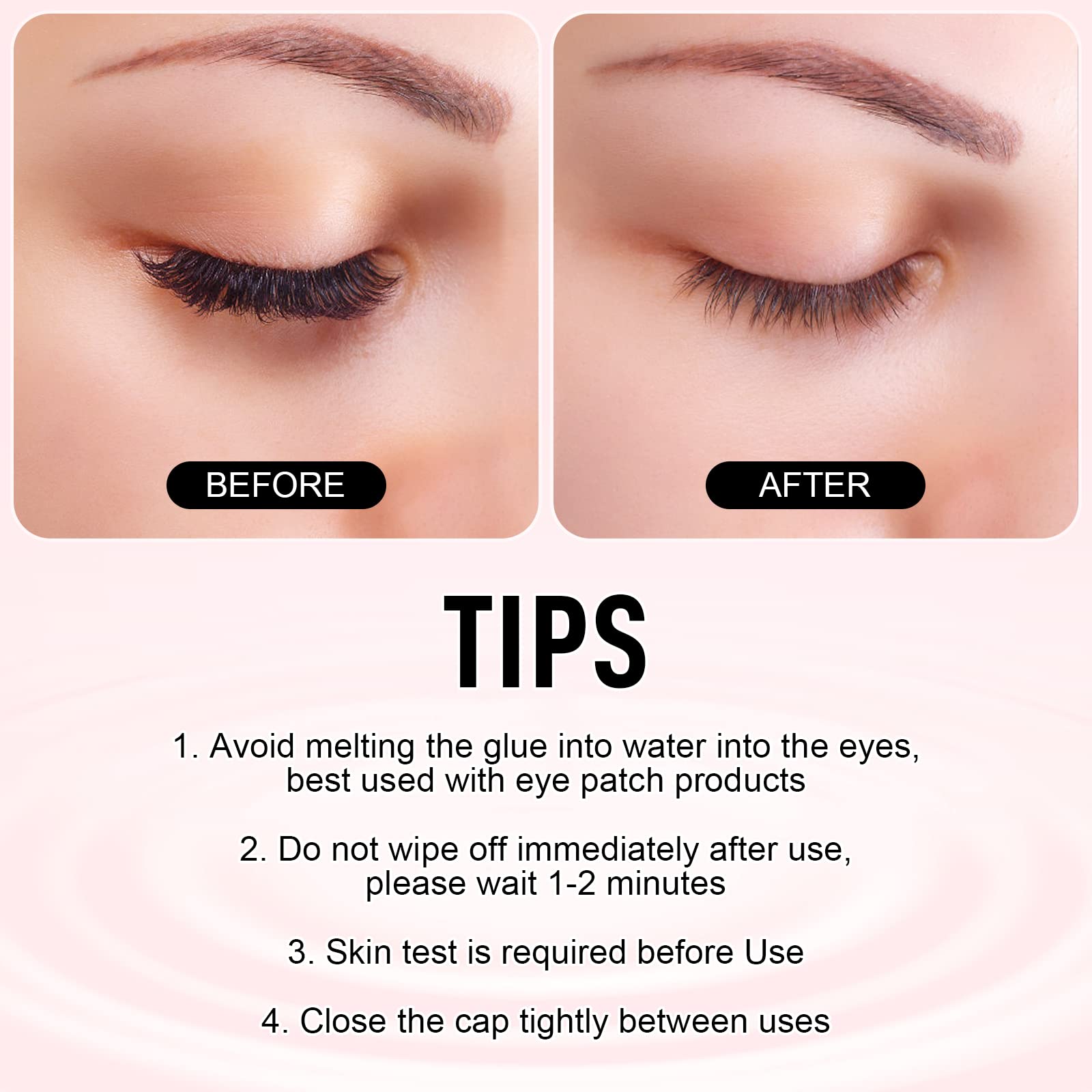FADLASH clear instructions guide safe, step-by-step cluster lash removal.
