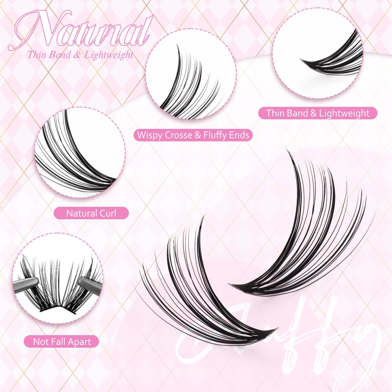 FADLASH precision tweezers for accurate placement of individual lashes.