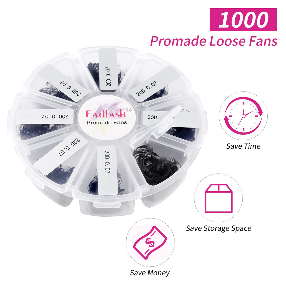 Korean PBT material used in FADLASH premade fans for durability.