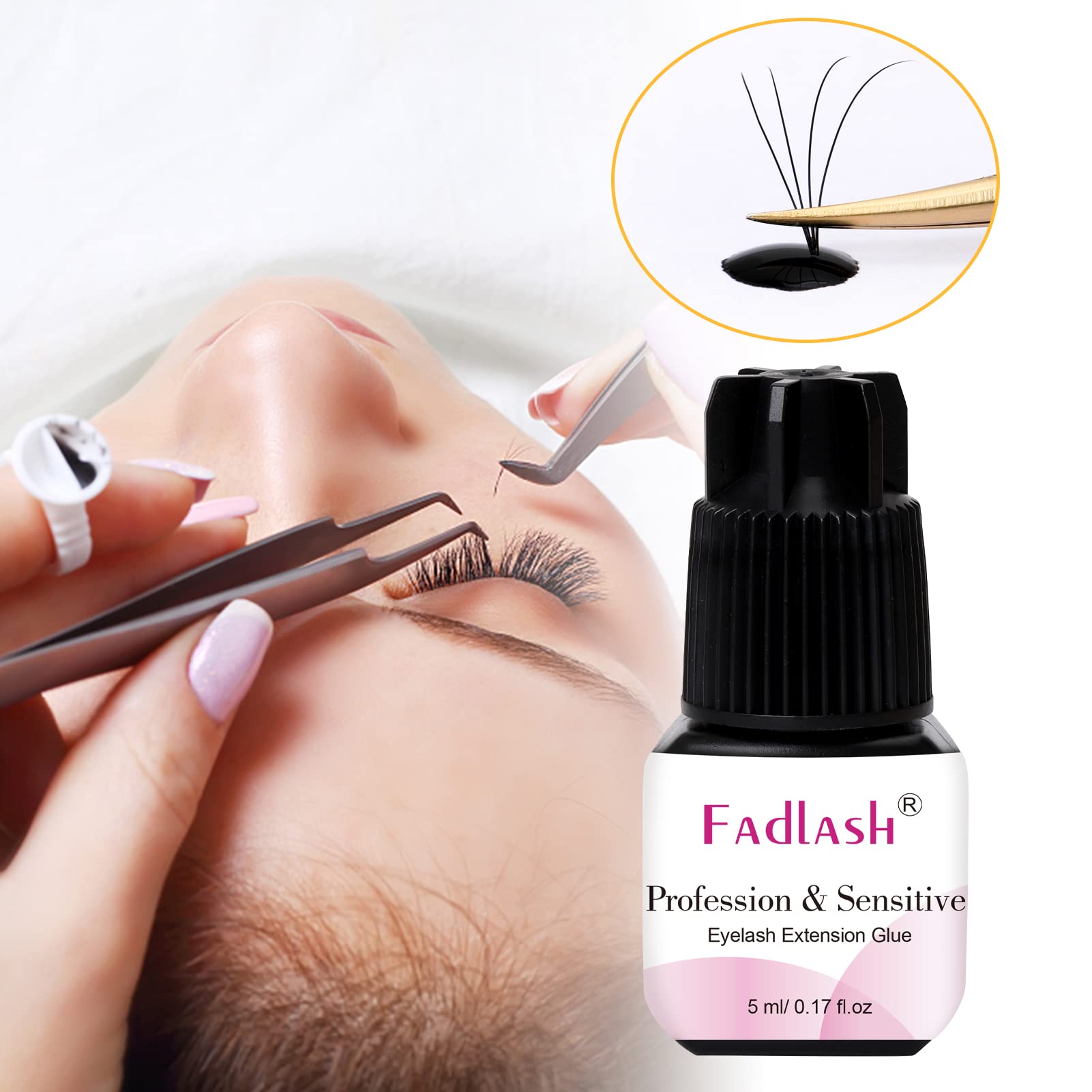 FADLASH professional-use-only badge on packaging signals industry-grade quality.