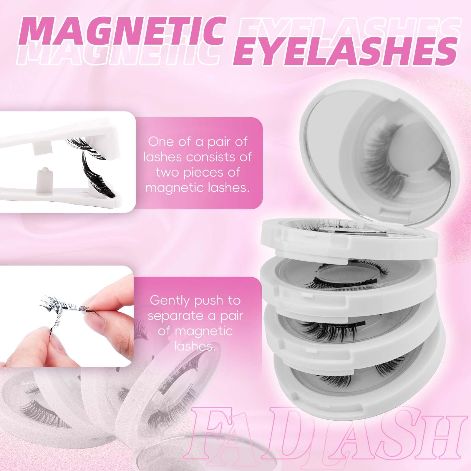 FADLASH reusable magnetic lashes, waterproof design for all-day wear.