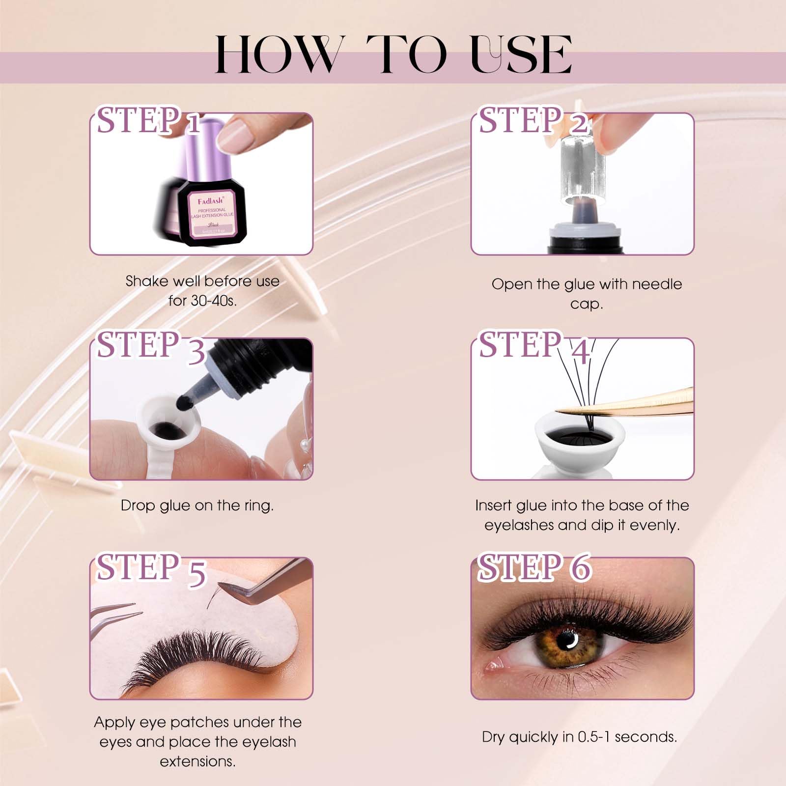 FADLASH salon setup image showing professional adhesive in use.