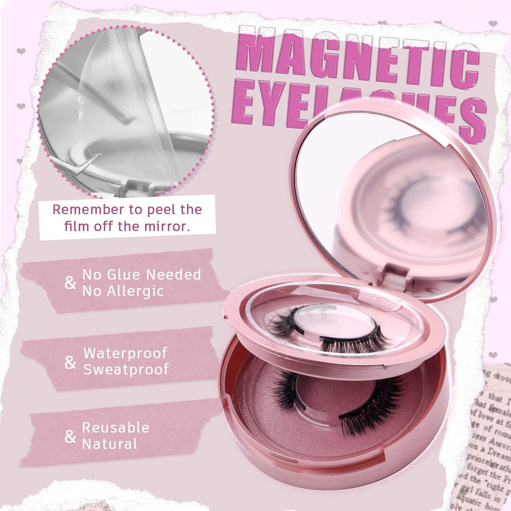 FADLASH small magnetic box with mirror for on-the-go checks.
