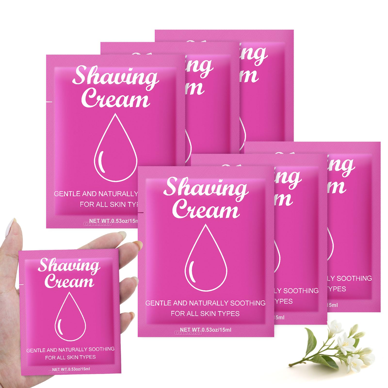 fafortune jasmine travel shaving cream 0.53oz packet for airport-friendly convenience.