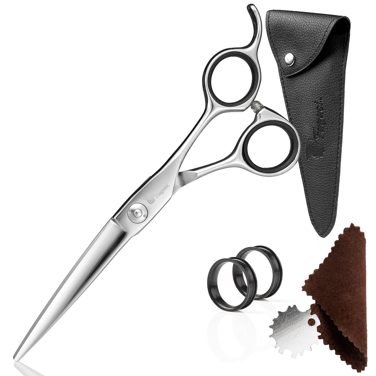 Fagaci professional hair scissors 6-inch blade close-up for precise, clean cuts